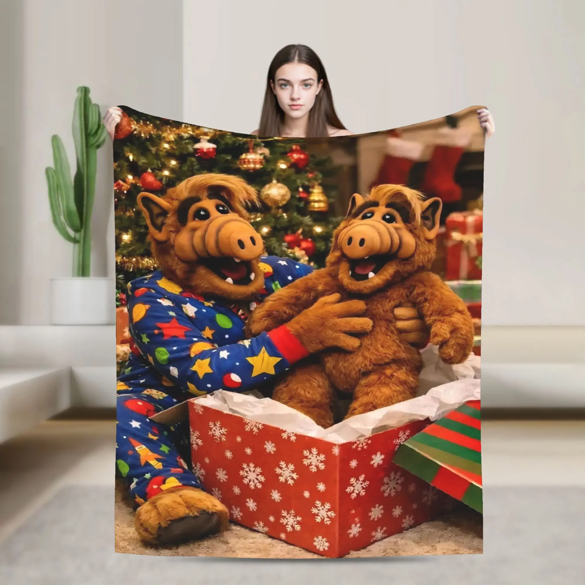 Alf Alien Life Form Comedy  Blanket Christmas Flannel Funny Soft Throw Blanket for Bed Sofa Decoration