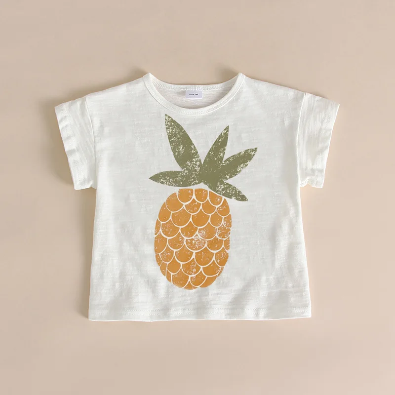 Fashion Kids Summer T-shirts Slub Cotton Toddler Baby Clothes Children Tops Tees For Boys & Girls