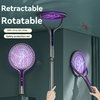 2-in-1 Electric Bug Zapper with Mosquito Killer Lamp Adjustable Angle Retractable Handle Telescopic Mosquito Swatter Bat 2800V