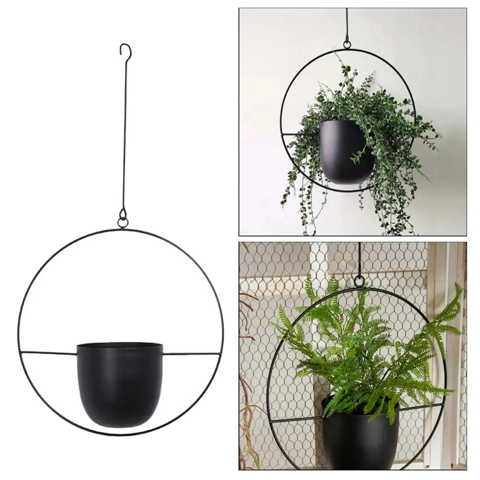 Metal Hanging Planter Basket Wall Ceiling Flowerpot Decorative Balcony