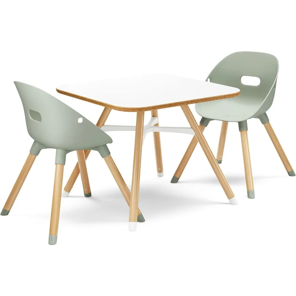 

Kids Table and Chairs Set with Sustainably Sourced of 2 Non-Toxic Kids Chairs - Safe and Comfortable Wood Kids Table & Set