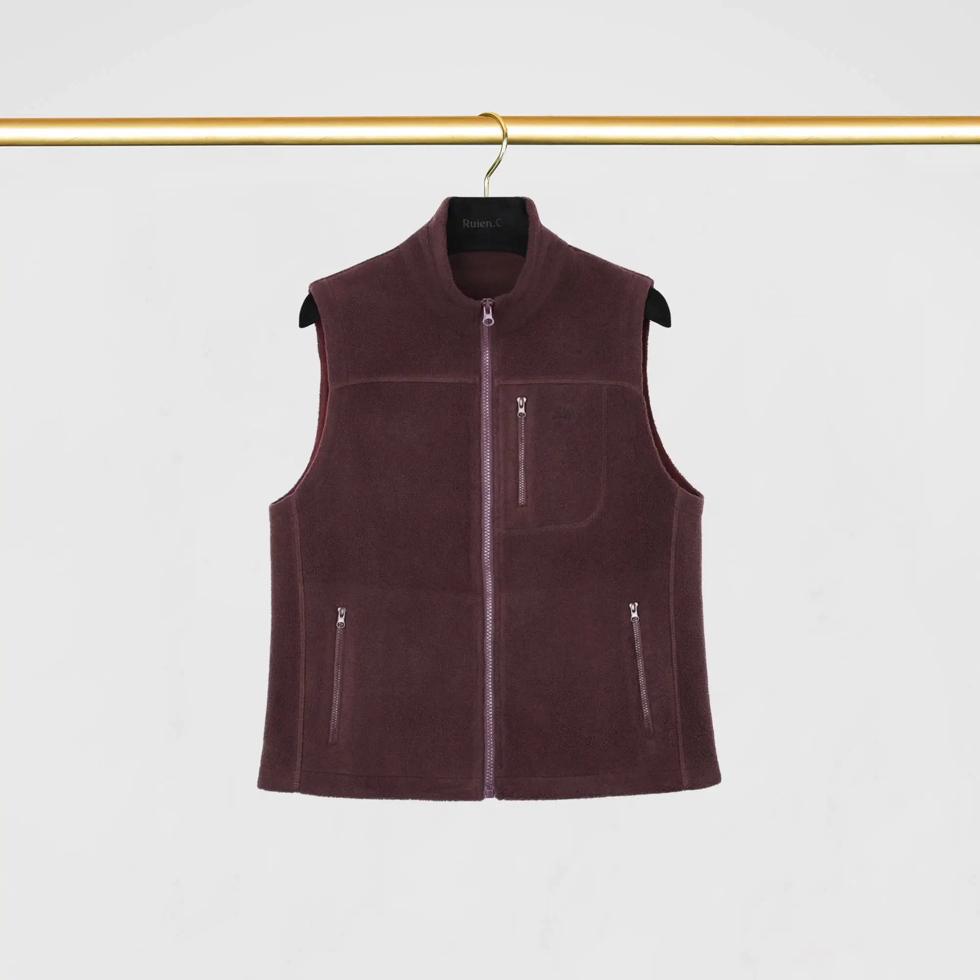 

Жилет Ele Purple Fce с самонагревающимся эффектом, вышивкой, на молнии, стандартной длины, из смесового полиэстера и хлопка, для осени и зимы