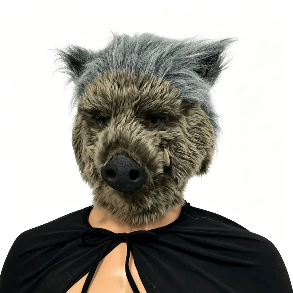 Dämonen-Wildschwein-Maske Ganzkopf-Tiermaske Horror-Cosplay-Kostüm-Requisite für Halloween-Party Maskerade – Detail 2