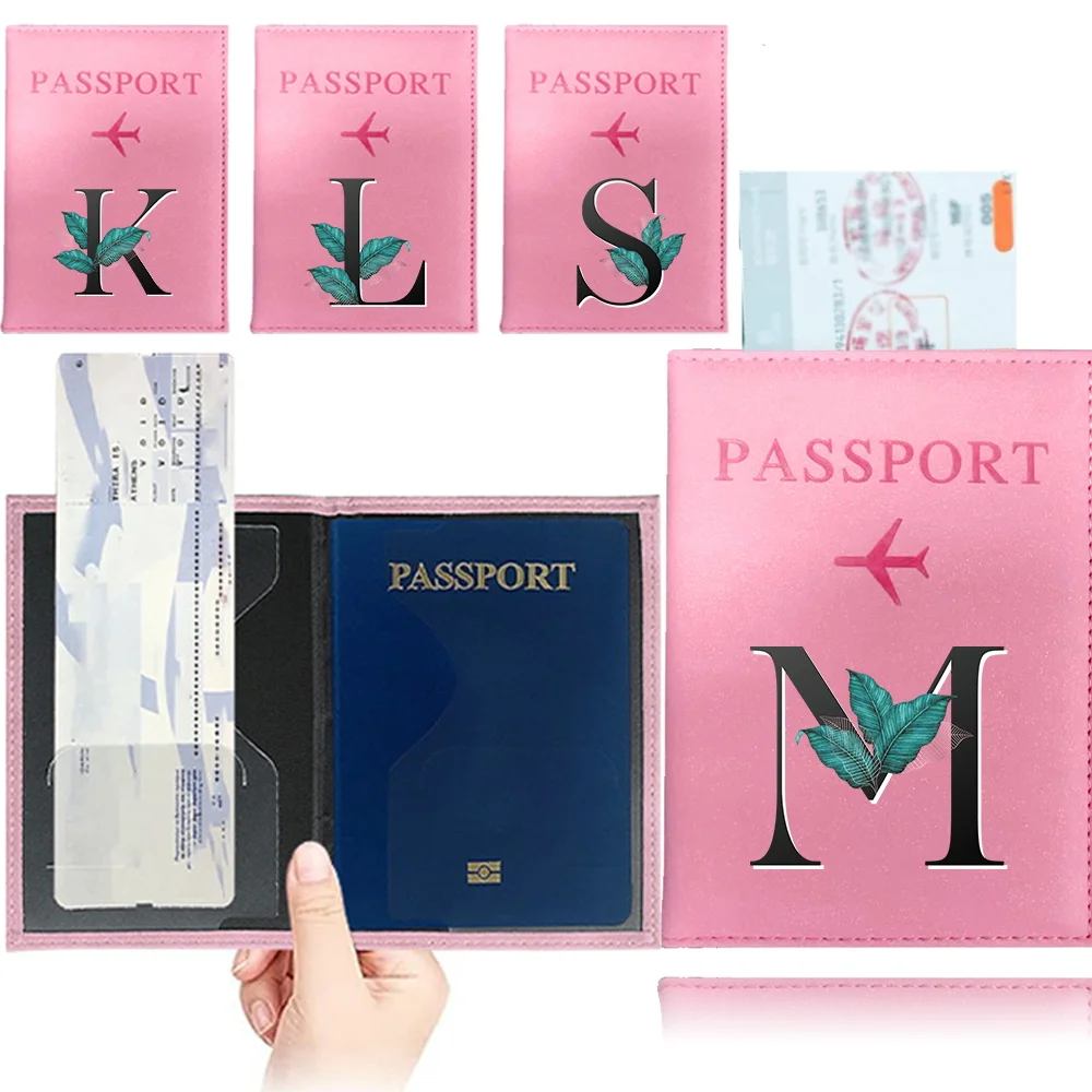 

Airplane Passport Cover Women Men Travel Passport Case UV Print Leaf Series Passport Wallet Purse Girl Passports Holder