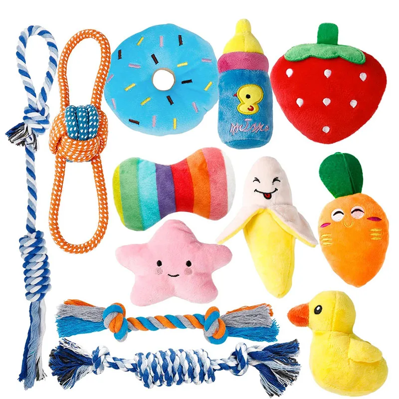 12Pcs/Lot Large Dog Toy Sets Chew Rope Toys for Dog Chewing Toy for Dog Outdoor Teeth Clean Toy for Big Dogs Juguete Para Perros