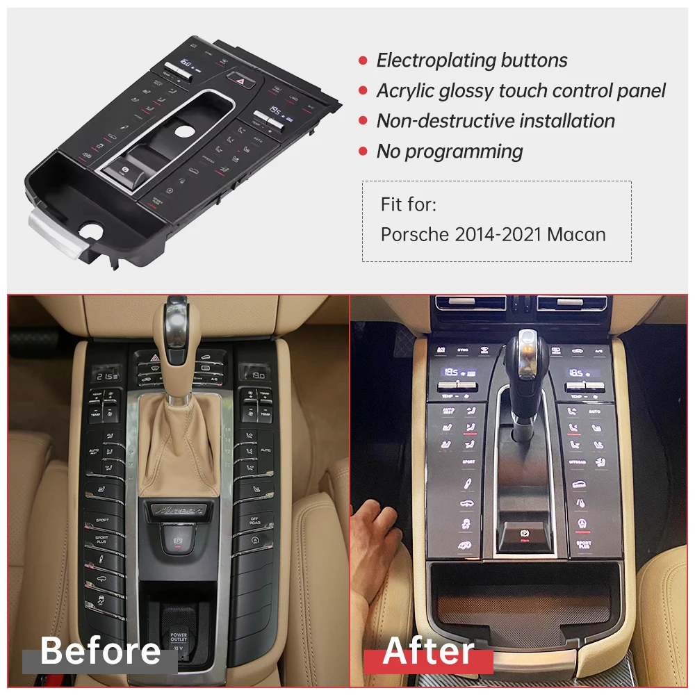 Upgrade for Macan Interior Accessories Digital Control Panel for Front Interiors Center Console Saddles