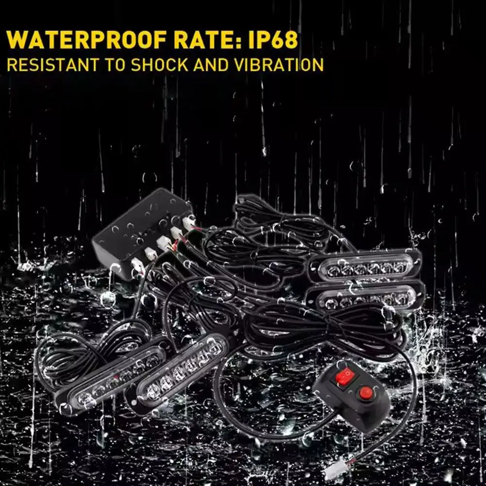 

24LED Warning Light LED Trailer Lights Truck Side Indicator LED 24V Grille Police 12V Car Front Lights Lights Emergency U5P1