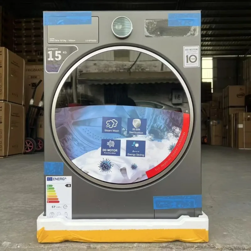 Large-capacity fully automatic front-mounted 15kg drum washing machine and dryer integrated machine