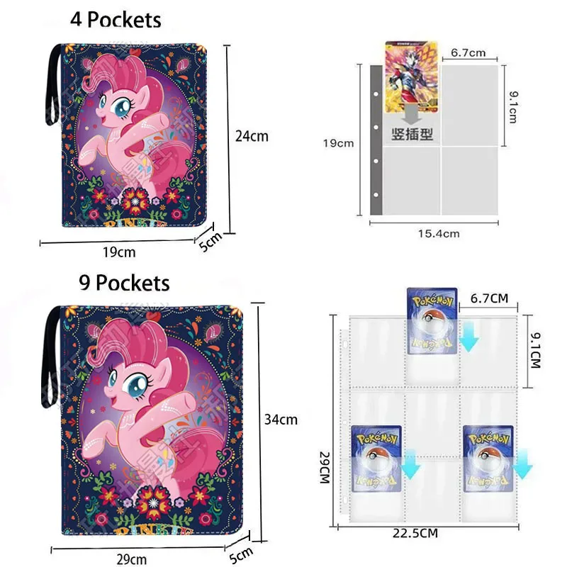 400-900pcs Card Album Book Anime My Little Pony Collection Card Zipper Game Cards Sunny Starscout Binder Holder Kids Gifts Toys