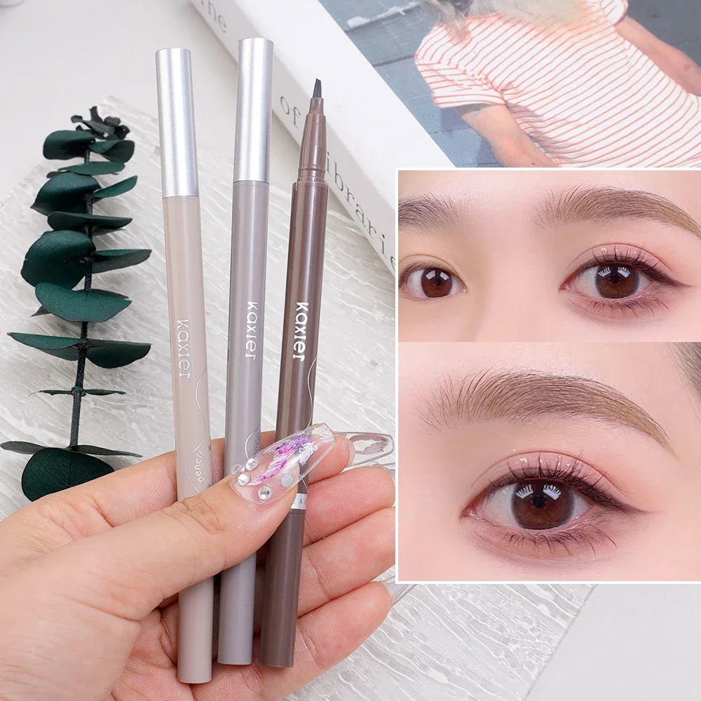 Waterproof Liquid Eyebrow Tattoo Pencil Double Head Sweatproof Easy To Color Quick Drying Water Eyebrow Liner Pen Eyes Cosmetics