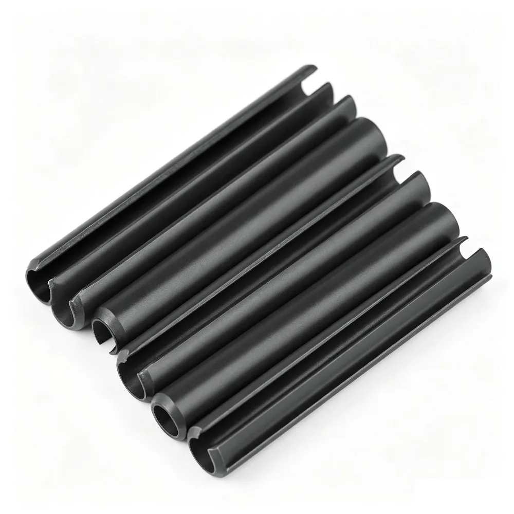 5-100Pcs M5 M6 M8 Black Spring Straight Pins, Steel Elastic Cylindrical Cotter Dowel, 6-120mm Mechanical Positioning Fastener