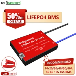 BMS 4S 12V 10A 20A 30A 40A 50A 60A for LiFePO4 battery pack Lithium rechargeable battery with balance waterproof