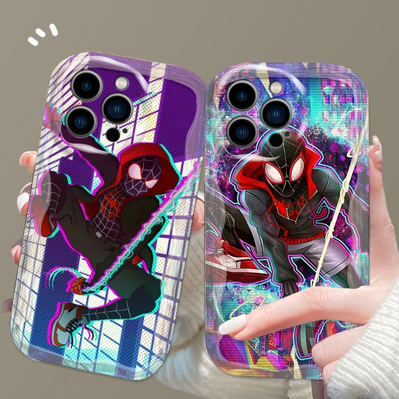 Marvel Spiderman Hero Cool For Apple iPhone 15 14 13 12 11 XS XR X Pro Max Plus Wave Oil Soft Phone Case