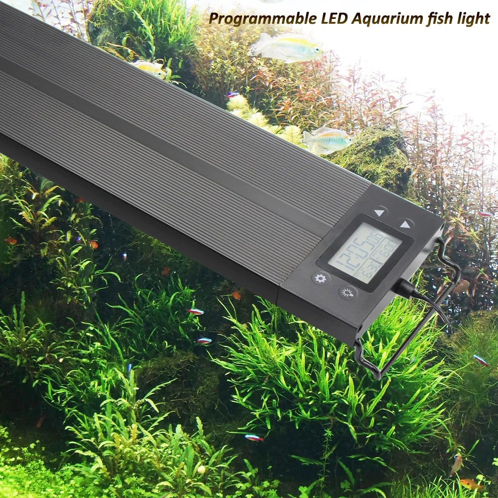 New Mould 60/75/90/120cm Fish Tank aquaculture Aquarium LED Light Programmable LED Aquarium light With Bracket with timer