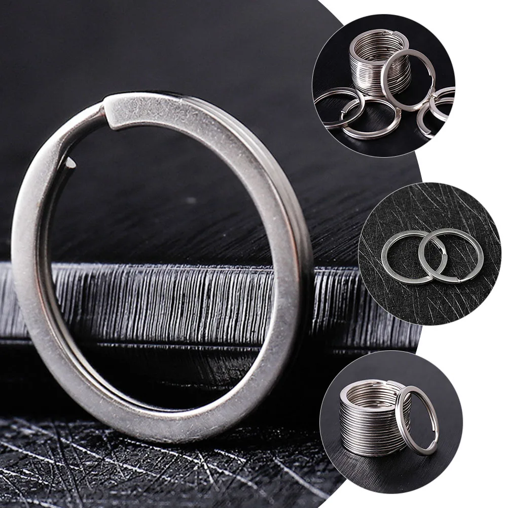 

100 Pcs Round Key Chain Replacement Rings Keychains Appendix Iron Heavy Duty Replacements Miss