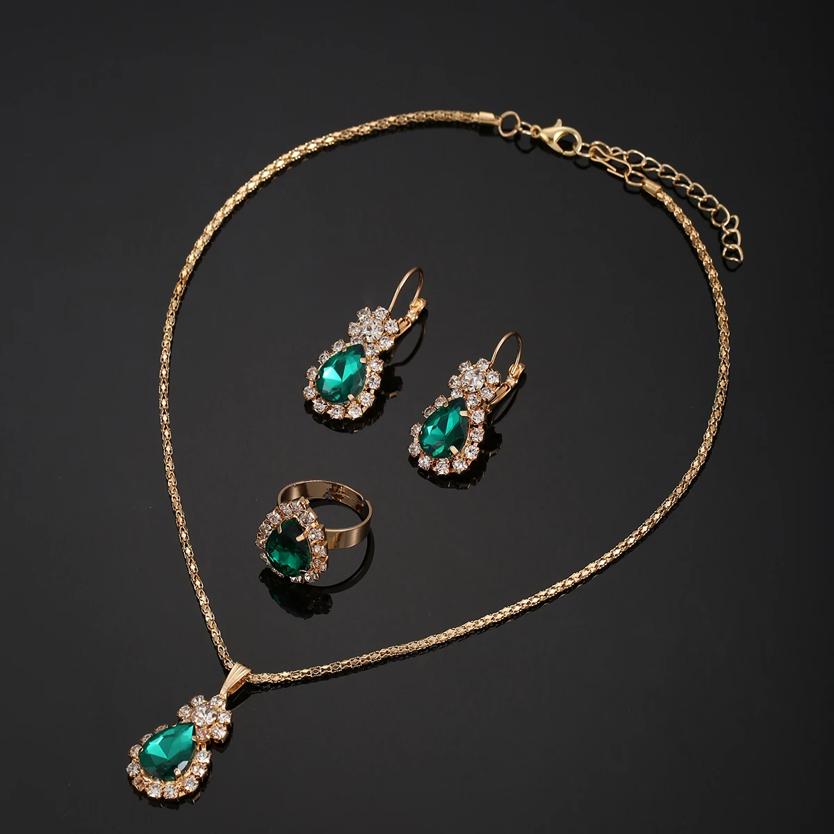 5 piezas de reloj noble, moderno y deslumbrante para mujer + pendientes + collar + anillo para uso diario