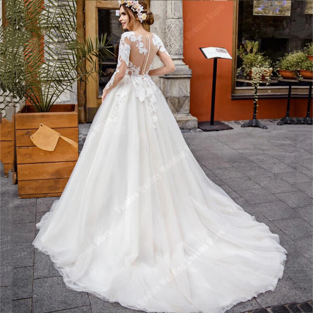 Elegant  Sleeveless Sweetheart Collar Tulle Wedding Dresses Bridal Gowns Palace Wedding Dress Hems Mopping Length Vestidos 2024