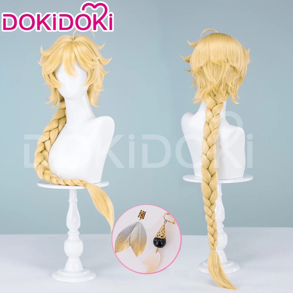 IN STOCK Aether Traveler Sora Wig Game Genshin Impact Cosplay Wig DokiDoki Traveler Kong Earring Cosplay Hair Accessories