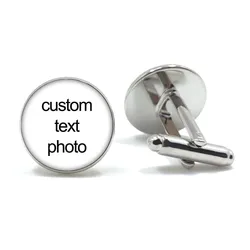 Customized Photo Cufflinks Personalized Man Metal Cufflinks Shirt Cuff Button Custom Wedding Gifts Mens Cufflinks