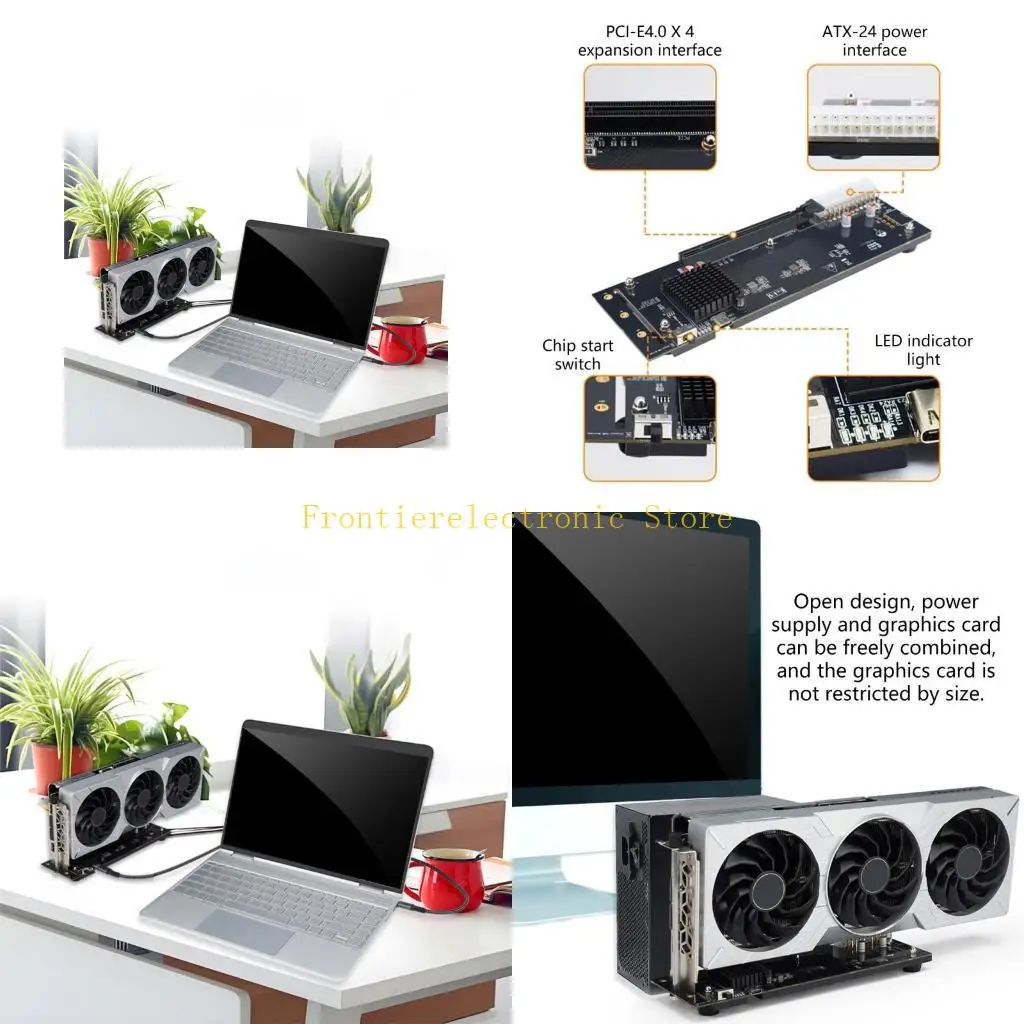 

G8DB External GPU Dock USB4.0 Type C PD60W 40Gbps Compatibles RTX3060 12G GTX1060 Laptops Double Port Reverse Charging
