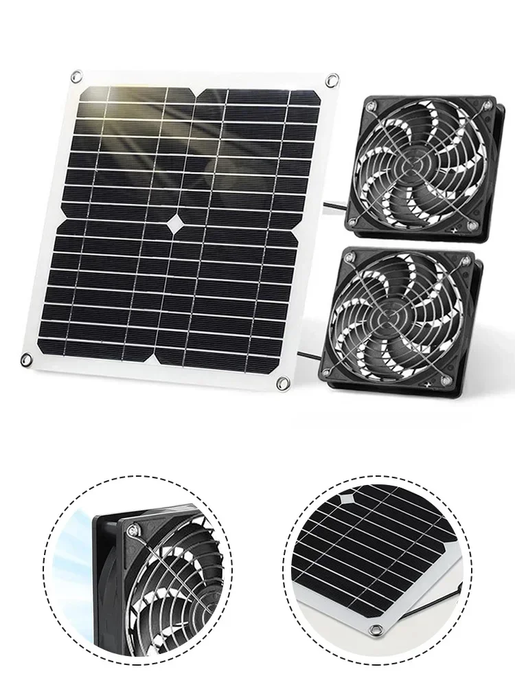 12W Solar Exhaust Fan Is Solar Panel Camping Kit For CoolingHeat Dissipation Chicken House Greenhouse For Camping Accessories