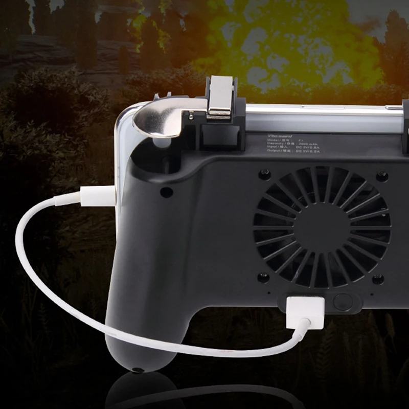 Đầu Đề Cập Đến 4 Trong 1 Điện Thoại Di Động Bộ Điều Khiển Trò Chơi Cho PUBG Di Động Chơi Game Bắn Mục Đích Kích Hoạt Cần Điều Khiển Quạt Làm Mát 2000Mah Power Bank Portab