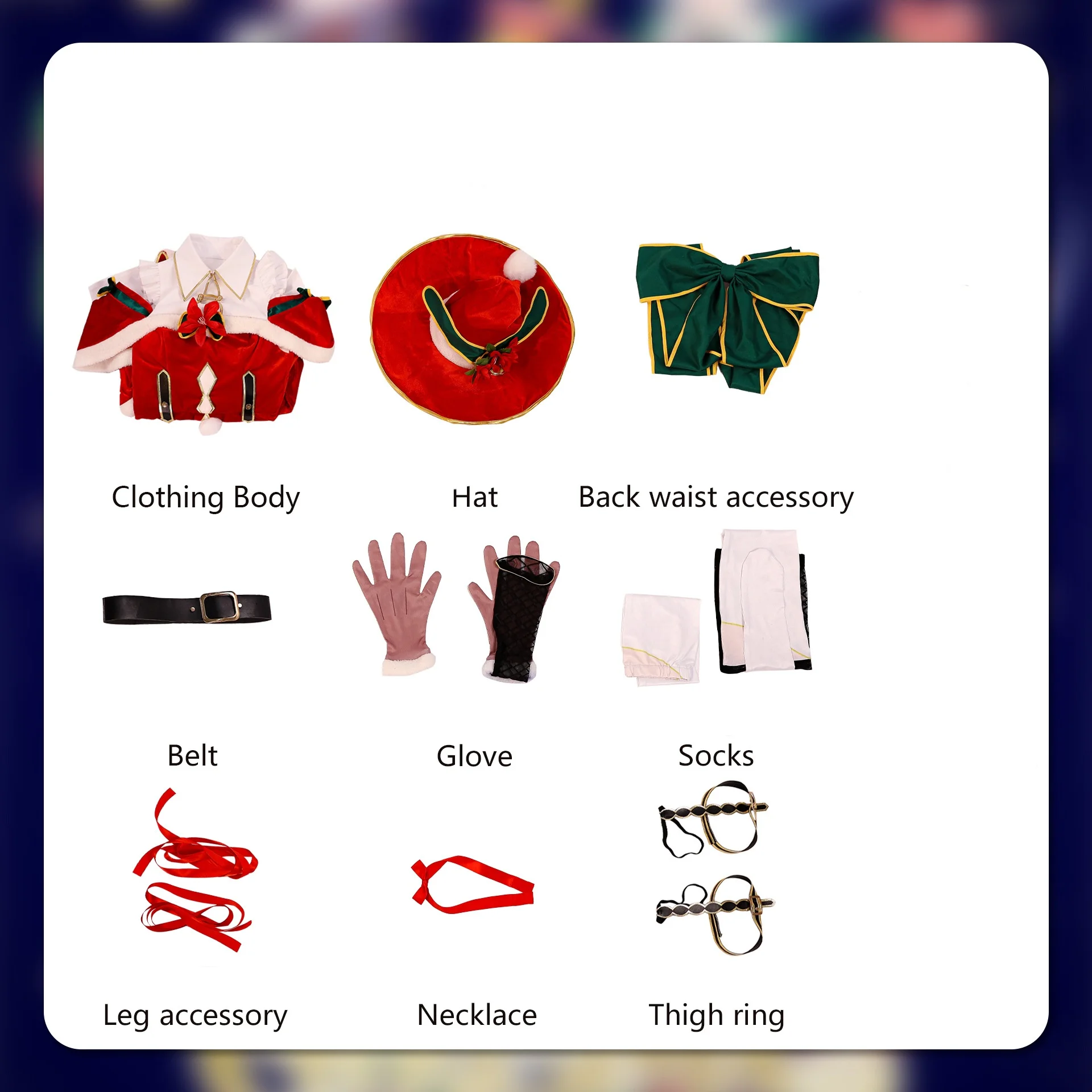 

Emiria Emilia Cosplay Costume Christmas Red Dress Wig Anime Re:Life in A Different World From Zero Woman Cute Masquerade Suit