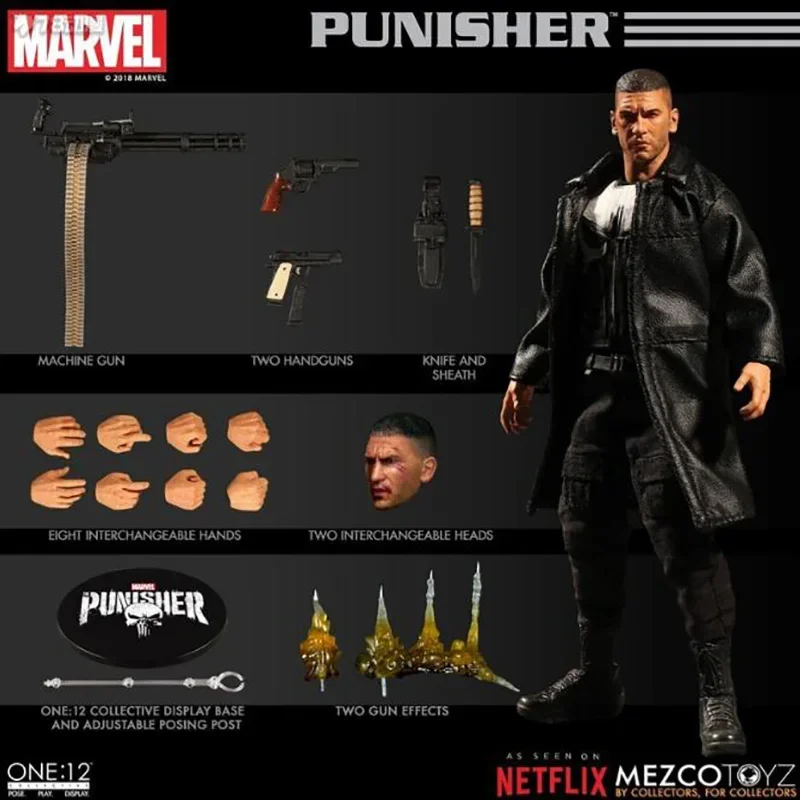 In Stock Original Mezco ONE:12 Punisher Anime Action Collection Figures Model Toys Gifts for Kids