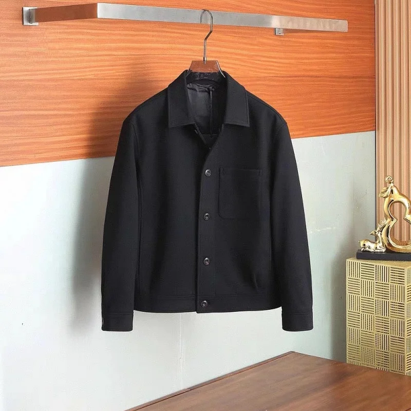 

Высококачественная мужская одежда в итальянском классическом стиле - зимняя и осенняя шерстяная куртка с лацканами в деловом стиле, простая элегантная рабочая куртка, пальто