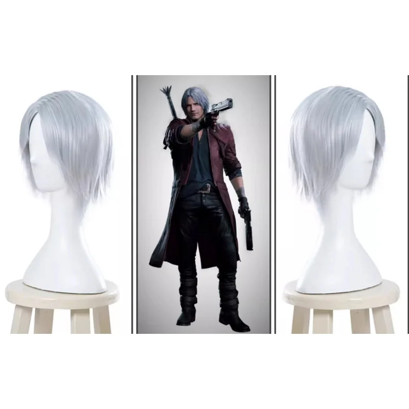 Devil May Cry 5 Dante Silver Wig Short styled Cosplay Wig