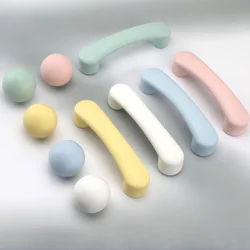 Macaron Colorful Round Handle Children's Room Cute Wardrobe Door Cabinet Drawer Morandi Pink Blue Small Handle