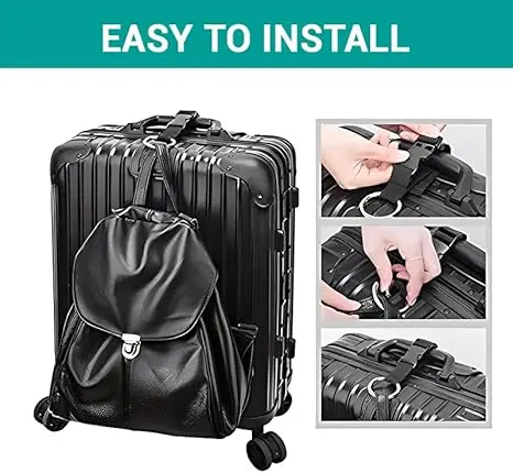 Portable Black Nylon Anti-theft Luggage Strap Holder Gripper Add Bag Handbag Clip Use To Carry Multitool Camping & Hiking Tool