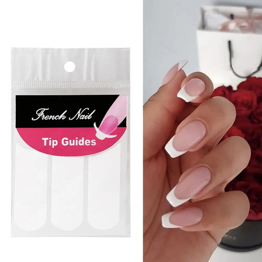 Naklejki na paznokcie szablon porady przewodnik francuskie wiry Manicure naklejki z frędzlami stylizacja sztuka 3D formy DIY Sencil narzędzia uroda paznokci J4U8