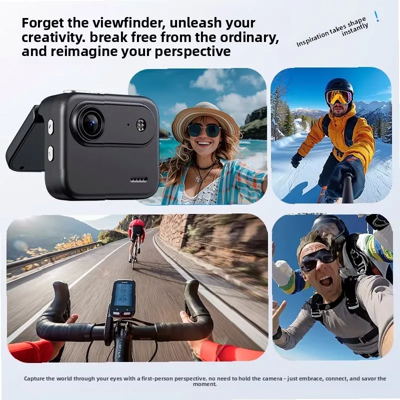 4K HD Anti-Shake Thumb Sports Camera, Chest Mount Action Cam for Motorcycle Riding Vlogging