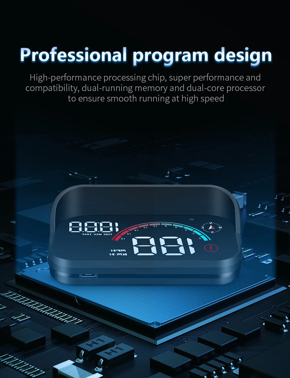 GPS M22 Auto-Smart-High-Definition-Digital-Messgerät Head-Up-Display KM/H Digital HUD Universeller Geschwindigkeits-Windschutzscheiben-Projektor Plug&Play – Detail 5
