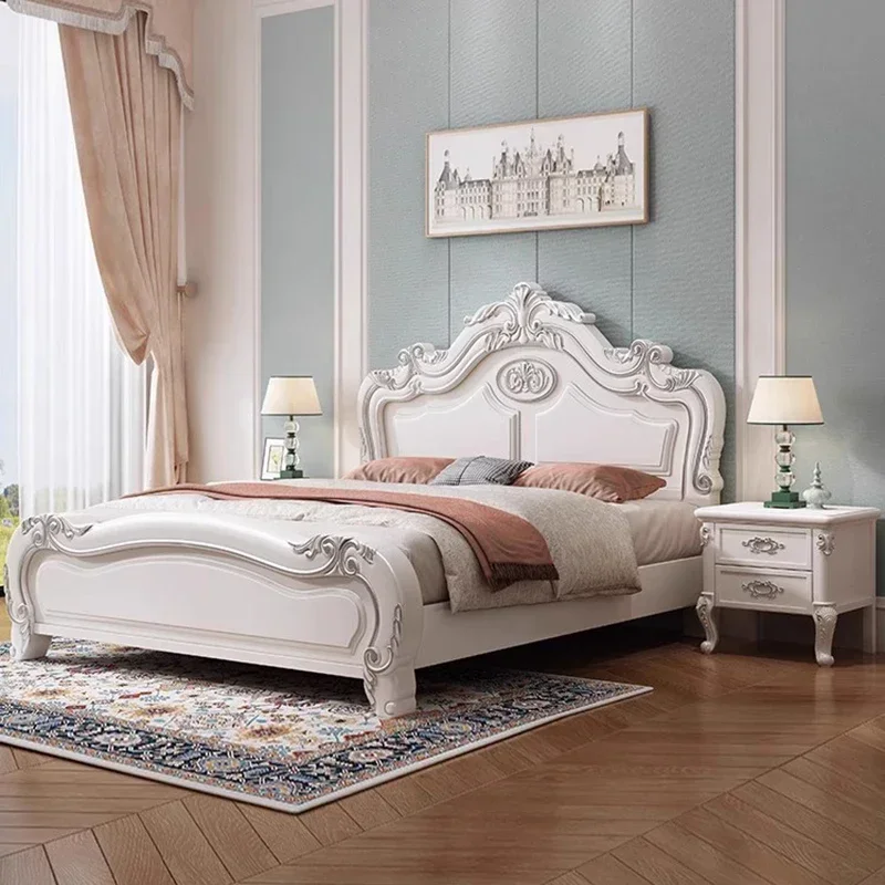 

Beauty European Bed Princess Sleeping Platform Minimalist Castle Bed Floor Storage Modern Capsule Camas De Casal Home Furniture