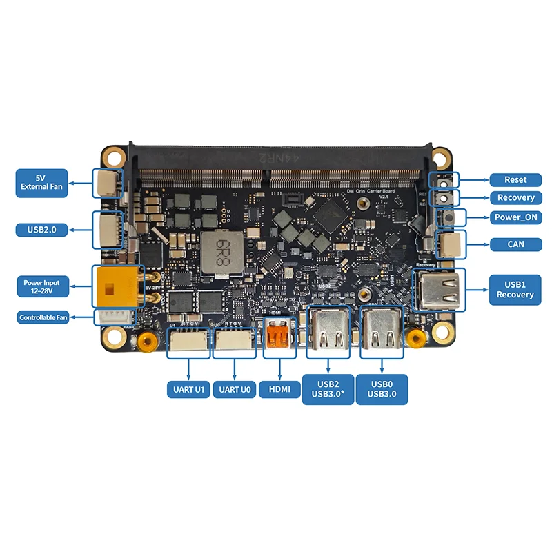 Damiao V2 Development Kit with NVIDIA Xavier ORIN NX, Nano Carrier Board for AI Robotics and Embedded Prototyping