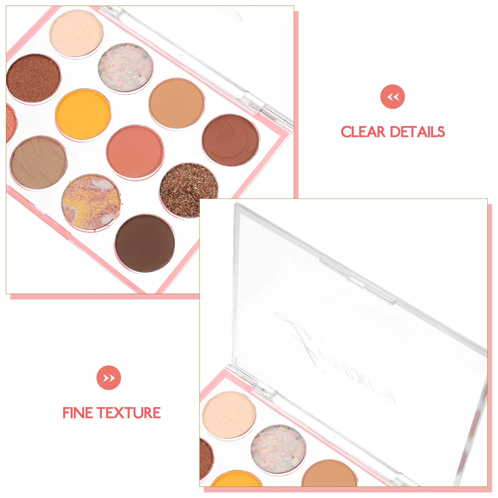 12 グリッドアイシャドウパレット軽量で耐久性のあるアイシャドウプレートパーティーナイトクラブアイメイクスパークルグリッター