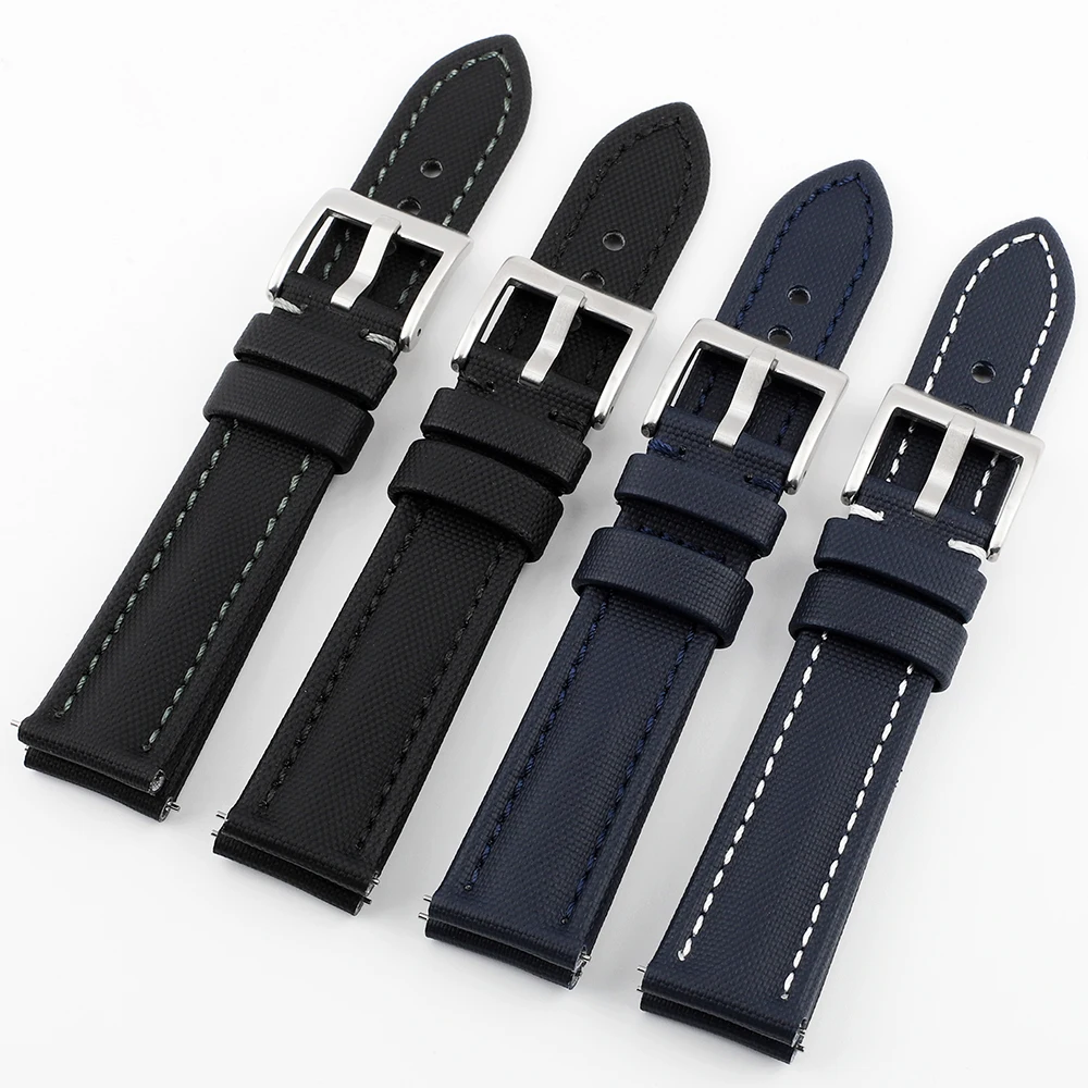 Premium Sailcloth Watch Band 18mm 19mm 20mm 21mm 22mm forOmega Blancpain Seiko Divers Handmade Stitching Quick Release Strap