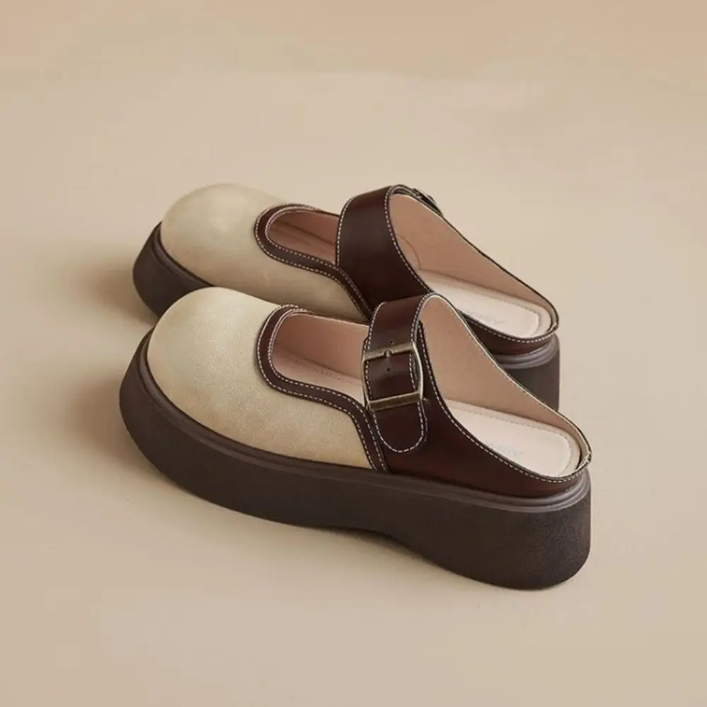 

Cute PVC Slipper Women Mary Jane Anti-skid Slides Sandals French Style Soft Sole Casual Single Shoes Outdoor