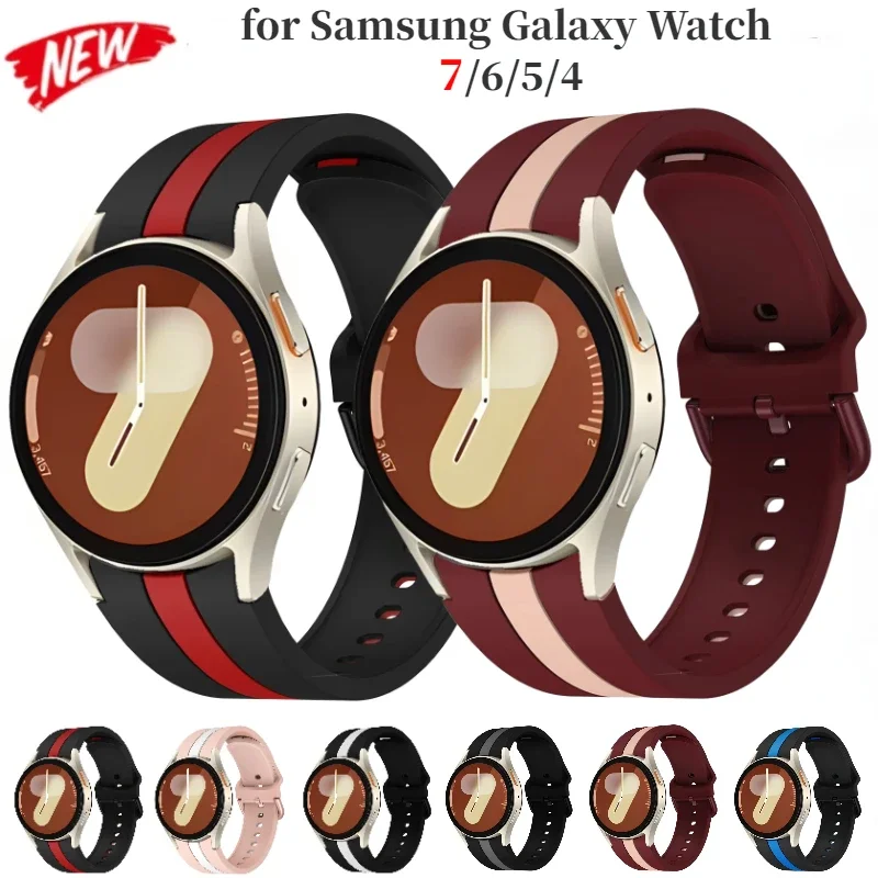 

20mm Silicone Strap for Samsung Galaxy Watch 7/6/5/4 44mm 40mm Original Bracelet Band for Watch 4/6 Classic 46mm 42mm 43mm 47mm