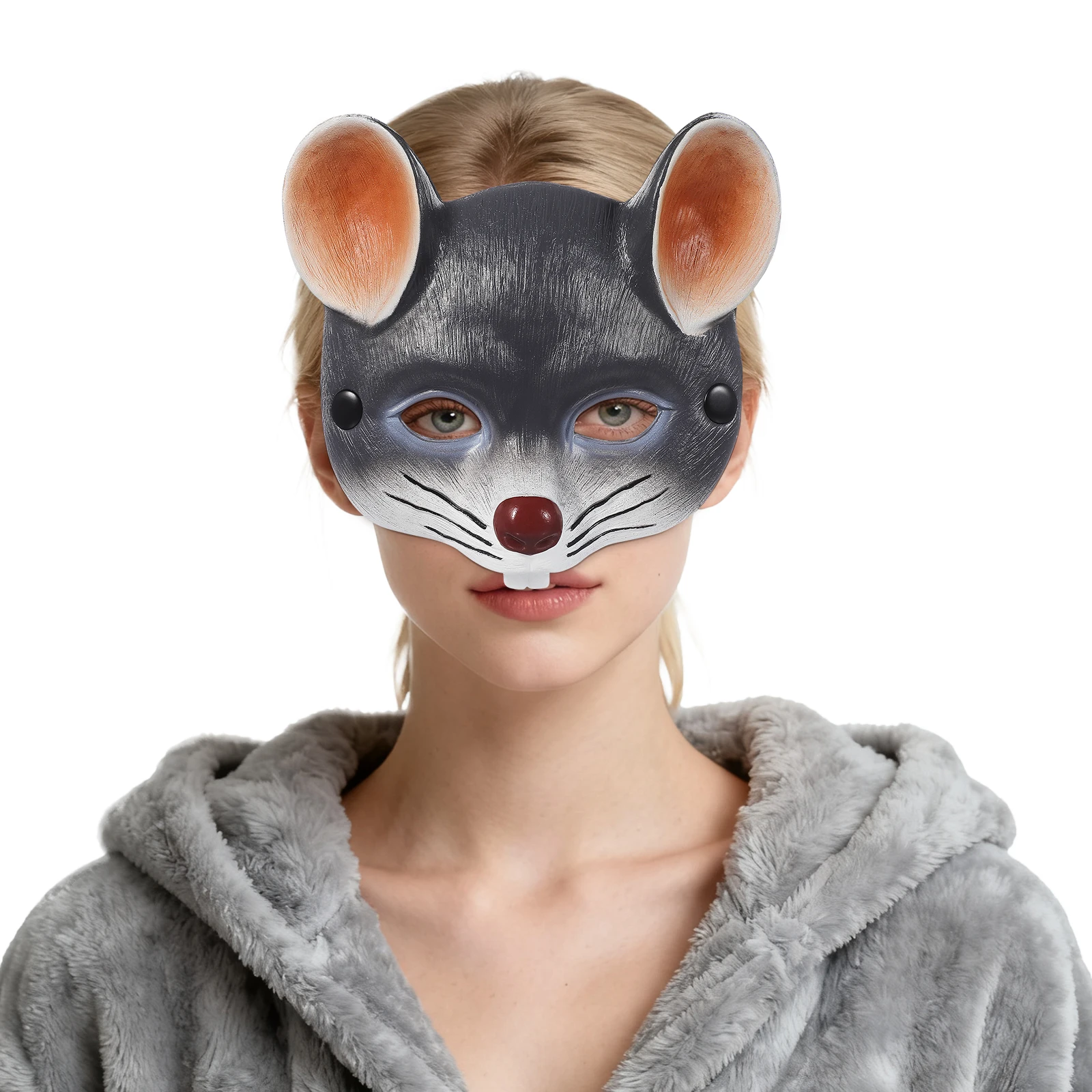 

1Pcs Mouse Mask 3D Lifelike Design Lightweight Comfortable Breathable for Carnival Halloween Party Masquerade Fancy Dress Ball