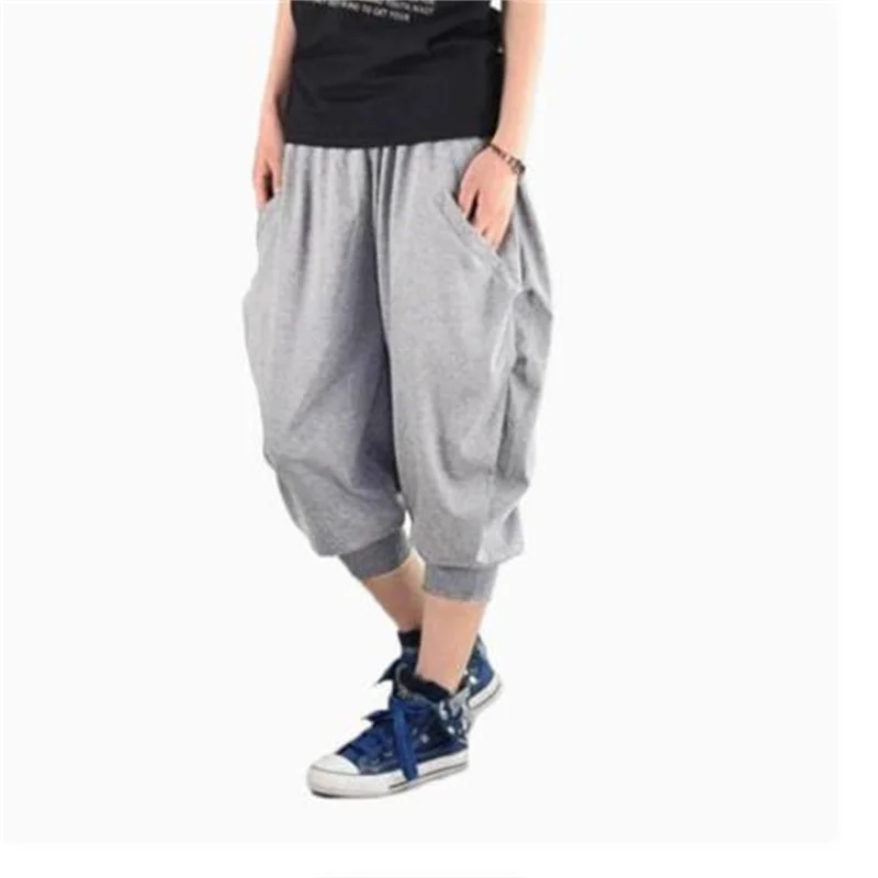 여름 얇은 반바지 남성 하렘 바지 루즈 플러스 사이즈 XXXXXL 운동복 크로프트 바지 패션 스포츠 캐주얼 바지