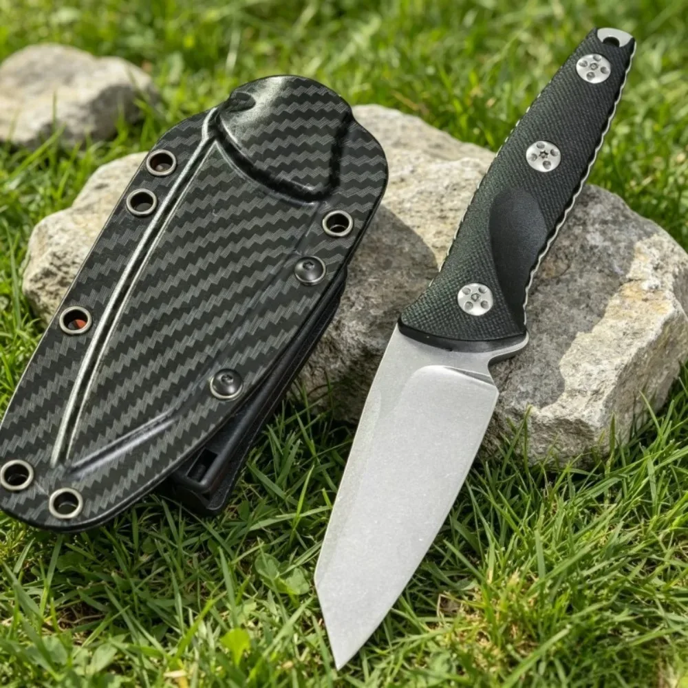 High-Grade 93M Straight Fixed Knife – Compact Neck Carry with Sheath – Great for Trail Walks, Camp Cooking, and Everyday Utility