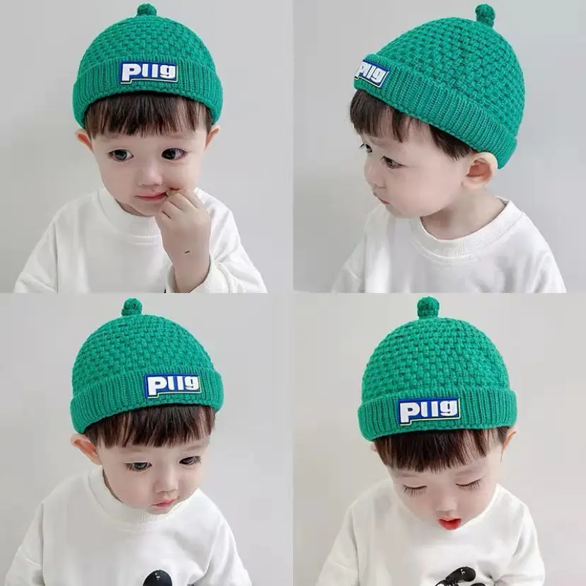 2023 Korea Baby Knit Hat Infant Beanie For Girls Boys Cute Infant Baby Bonnet Caps Elastic Kids Hats Newborn Baby Accessories