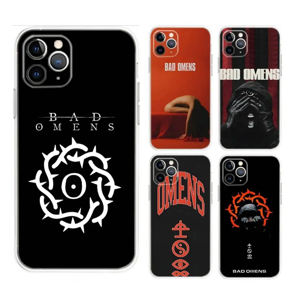 

B-Bad Omens Tempered Phone Case For iPhone 17,16,15,14,13,12,Mini,11,Pro,Max,Plus,Air,X,XR,XS,8,SE,2020, Transparent Cover
