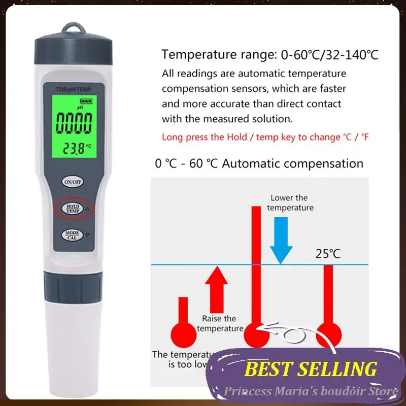 

AB30-Three-In-One Ph Measuring Pen Meter Acidity Meter Tds Water Quality Testing Pen Ph Tester