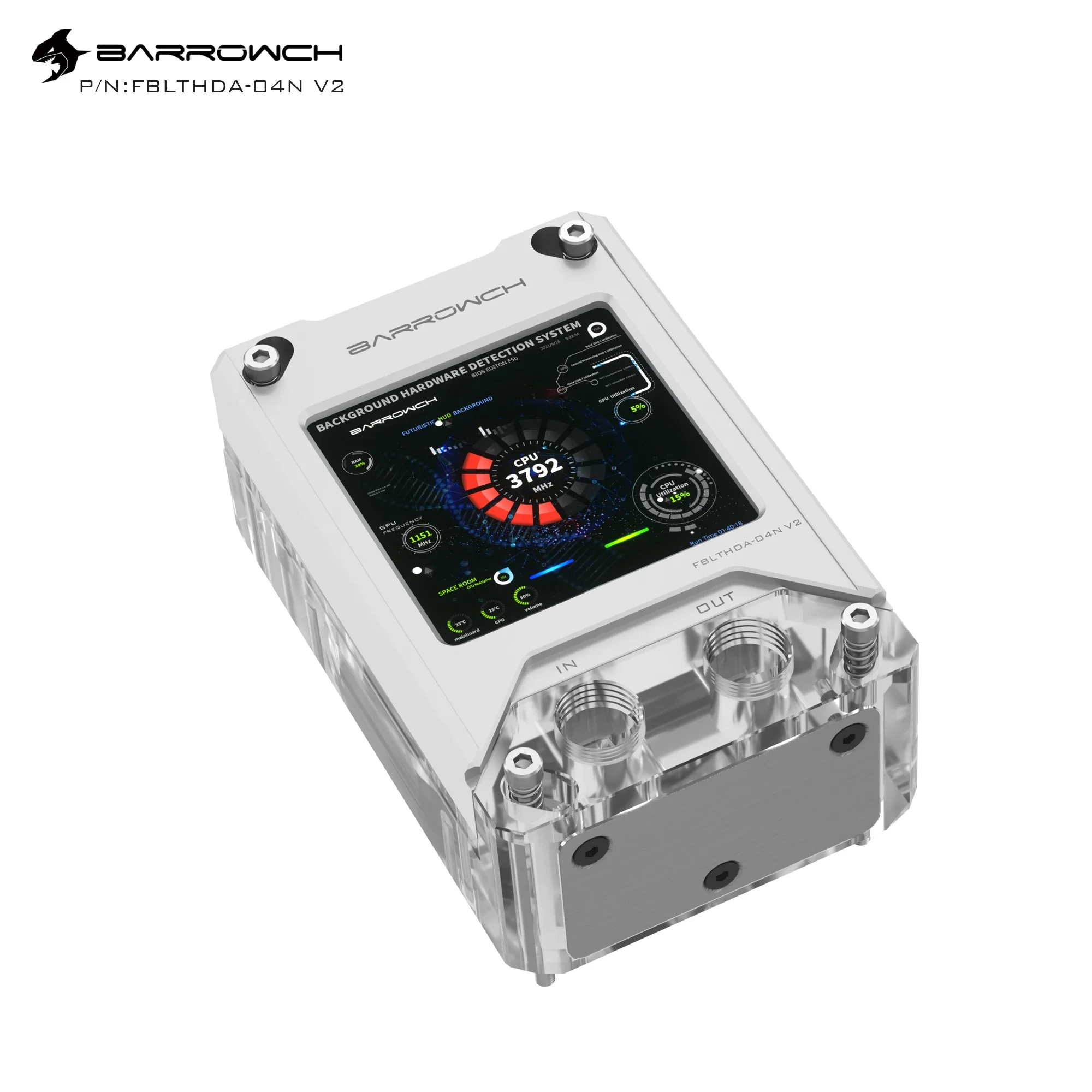 شاشة Barrowch AMD AM4 INTEL1700 CPU Block HDMI AIDA64 عالية الدقة للكشف عن حالة أجهزة الكمبيوتر وحدة المعالجة المركزية ARGB FBLTHDA-04NV2