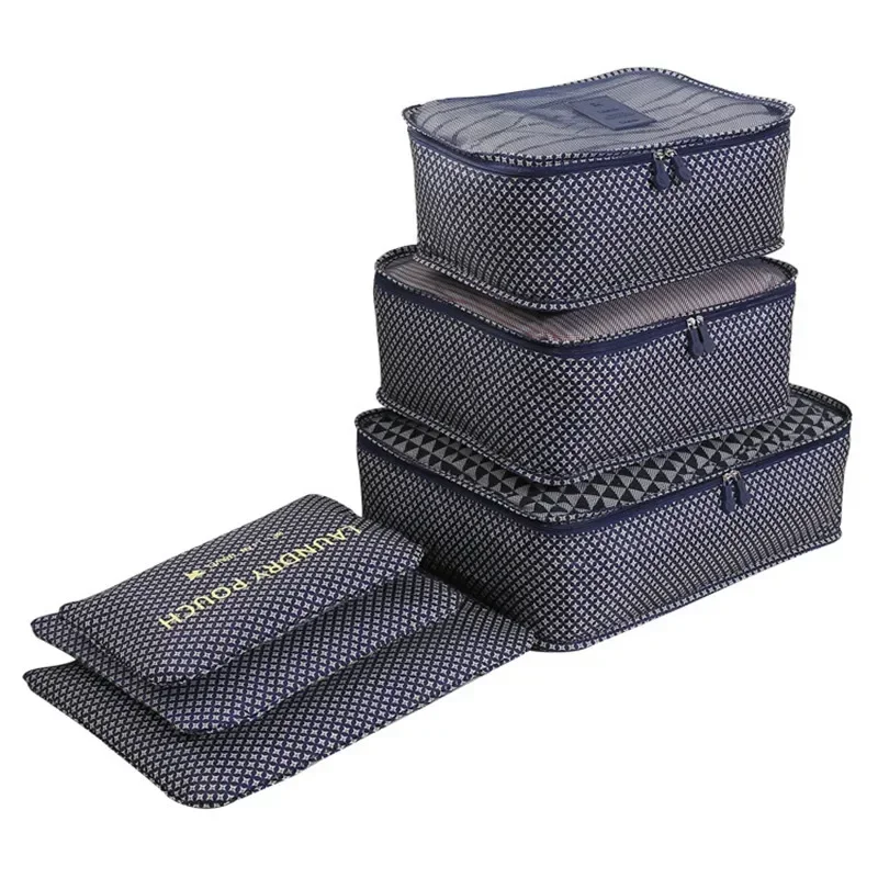 

6Pcs Set Travel Organizer Storage Bags Suitcase Packing Cubes Set Cases Portable Luggage Clothes Shoe Tidy Pouch Folding
