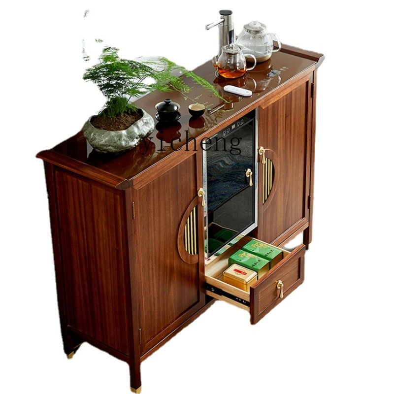 Zc2023 High-End Solid Wood Tea Machine New Chinese Smart Home Automatic with Disinfection Integrated